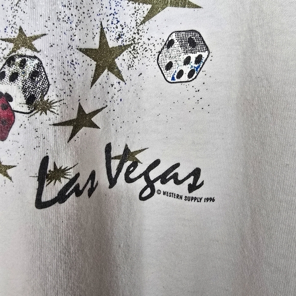 Vintage 90s Las Vegas Graphic Destination Cotton Single Stitch Tee T-Shirt - Picture 4 of 9
